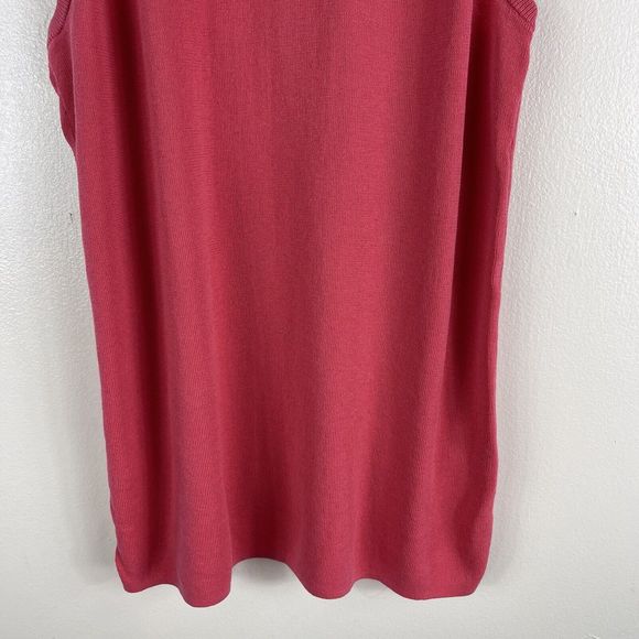 ALC Womens Sleeveless Tank Top  Women Size Large Coral Pink Cotton Round Neck - Picture 3 of 13